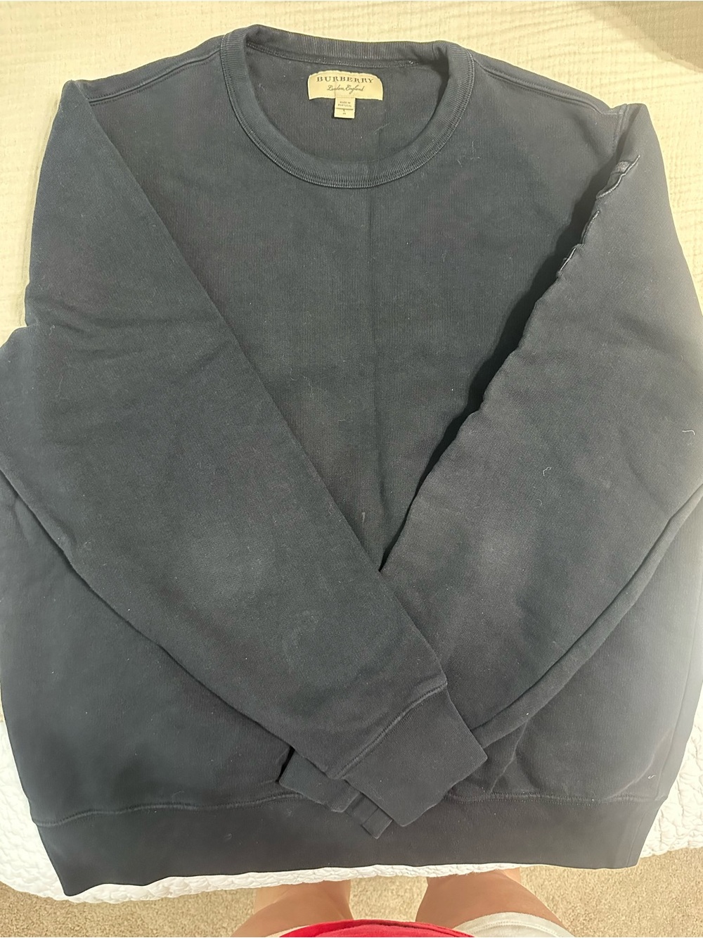 Burberry Black Crewneck Sweatshirt - Minimal Logo